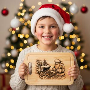 Christmas Laser Engraving File, Funny Santa Charcuterie Board,