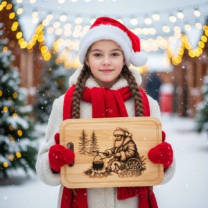 Christmas Laser Engraving File, Santa Charcuterie Board Design