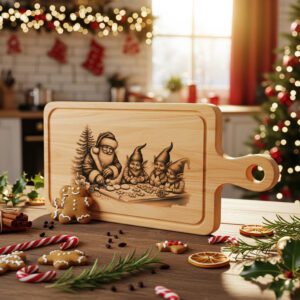 Christmas Laser Engraving File, Santa Charcuterie Board, Elves