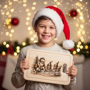 Christmas Laser Engraving File, Santa Charcuterie Board, Elves