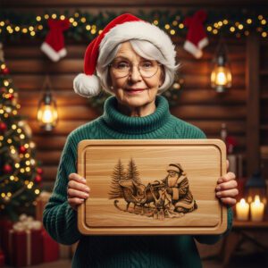 Christmas Laser Engraving File, Santa Charcuterie Board, Festive