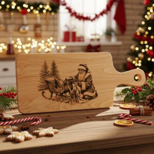 Christmas Laser Engraving File, Santa Charcuterie Board, Festive