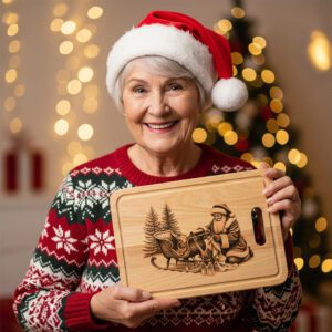 Christmas Laser Engraving File, Santa Charcuterie Board, Festive
