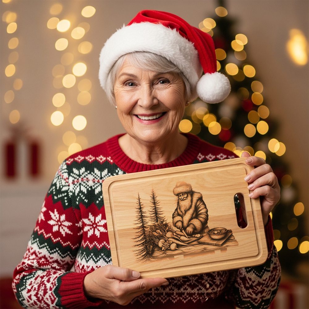 Christmas Laser Engraving File, Santa Charcuterie Board, Holiday