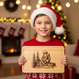 Christmas Laser Engraving File, Santa Charcuterie Board, Holiday