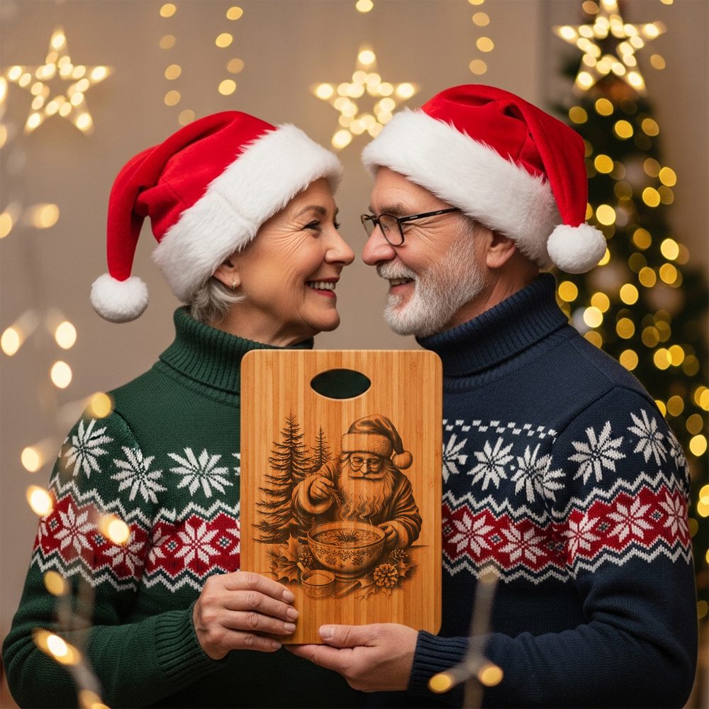 Christmas Laser Engraving File, Santa Charcuterie Board, Kitchen