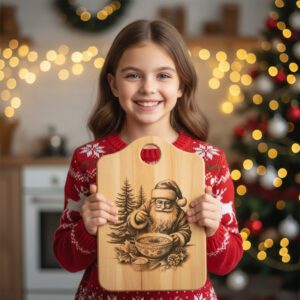 Christmas Laser Engraving File, Santa Charcuterie Board, Kitchen