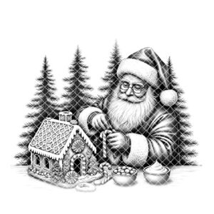 Christmas Laser Engraving File, Santa Gingerbread House, Charcuterie
