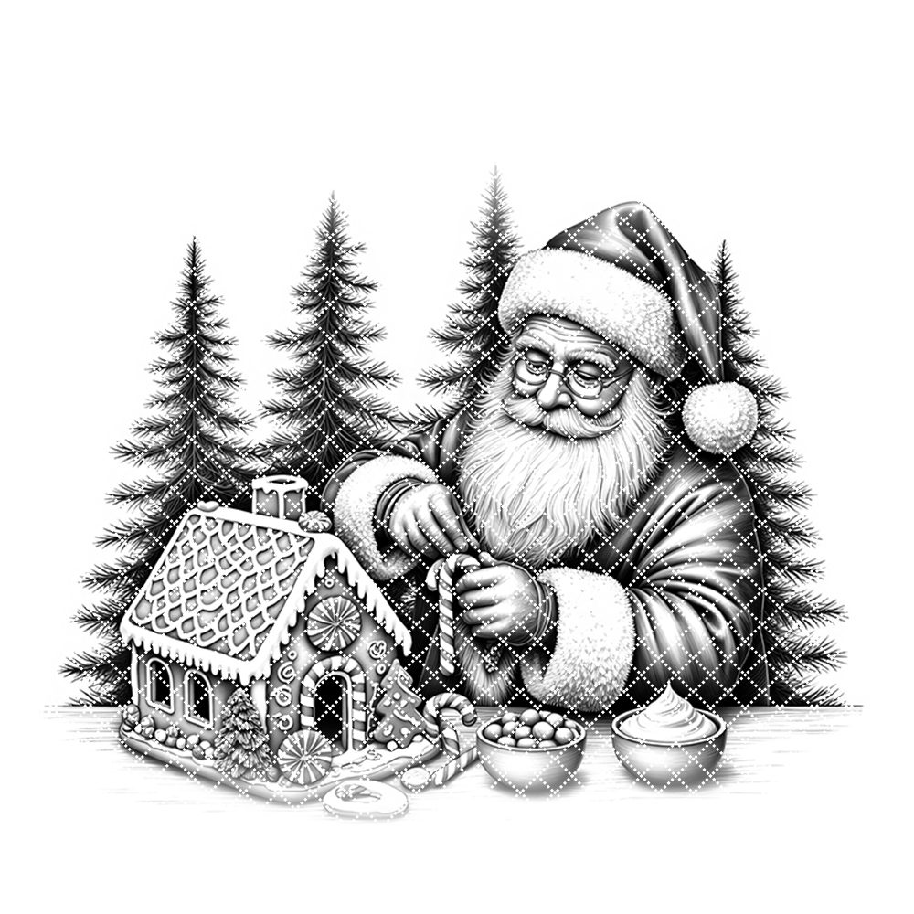 Christmas Laser Engraving File, Santa Gingerbread House, Charcuterie