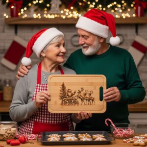 Christmas Laser Engraving File, Santa Reindeer Charcuterie Board,