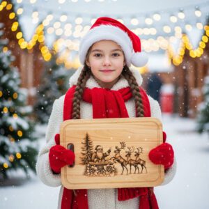 Christmas Laser Engraving File, Santa Reindeer Charcuterie Board,