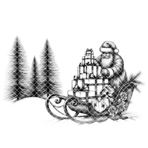 Christmas Laser Engraving File, Santa Sleigh Charcuterie Board,