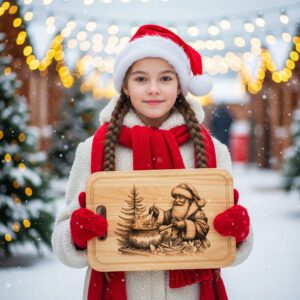 Christmas Santa Charcuterie Board Laser Engraving File, Festive