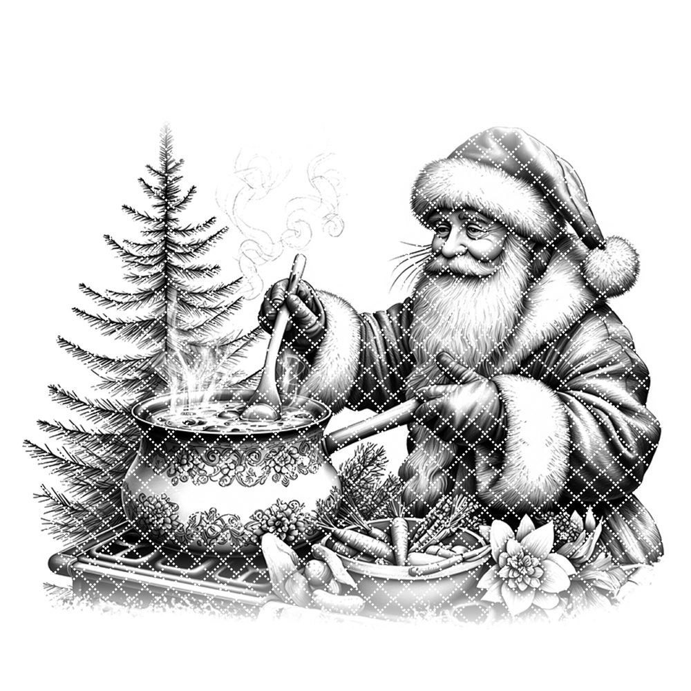 Christmas Santa Charcuterie Board Laser Engraving File, Festive