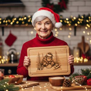 Christmas Santa Laser Engraving File, Charcuterie Board Design