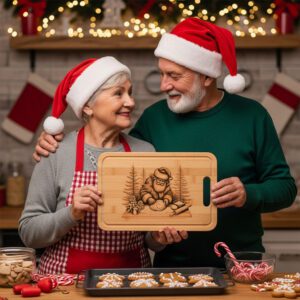 Christmas Santa Laser Engraving File, Charcuterie Board Design