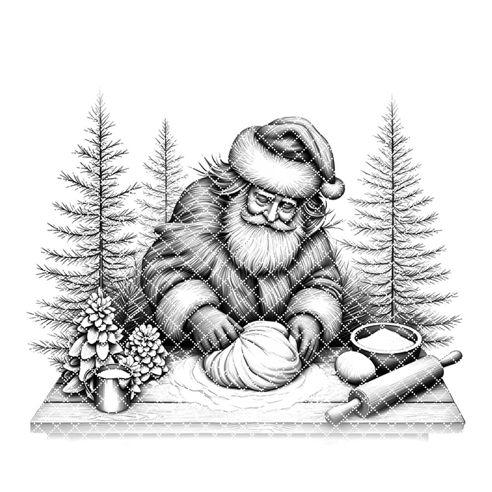Christmas Santa Laser Engraving File, Charcuterie Board Design
