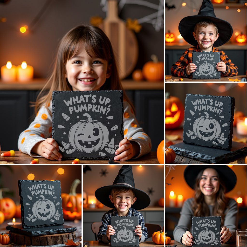 Halloween Coaster Bundle, Funny Slate Engraving Designs for