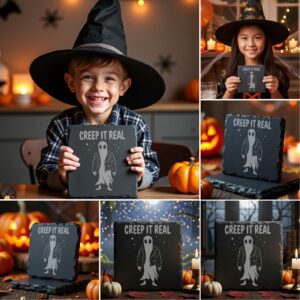 Halloween Coaster Bundle, Funny Slate Engraving Designs for