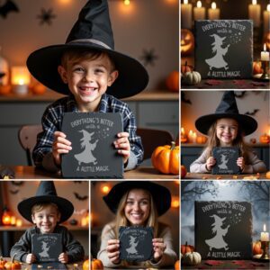 Halloween Coaster Engraving Bundle, Funny Spooky Quotes, Slate