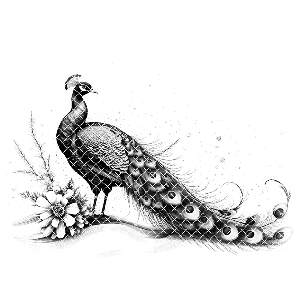 Peacock Engraving Laser File, Christmas Charcuterie Board, Winter