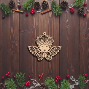 Praying Angel Ornament Laser File, Seashell Crown Coastal