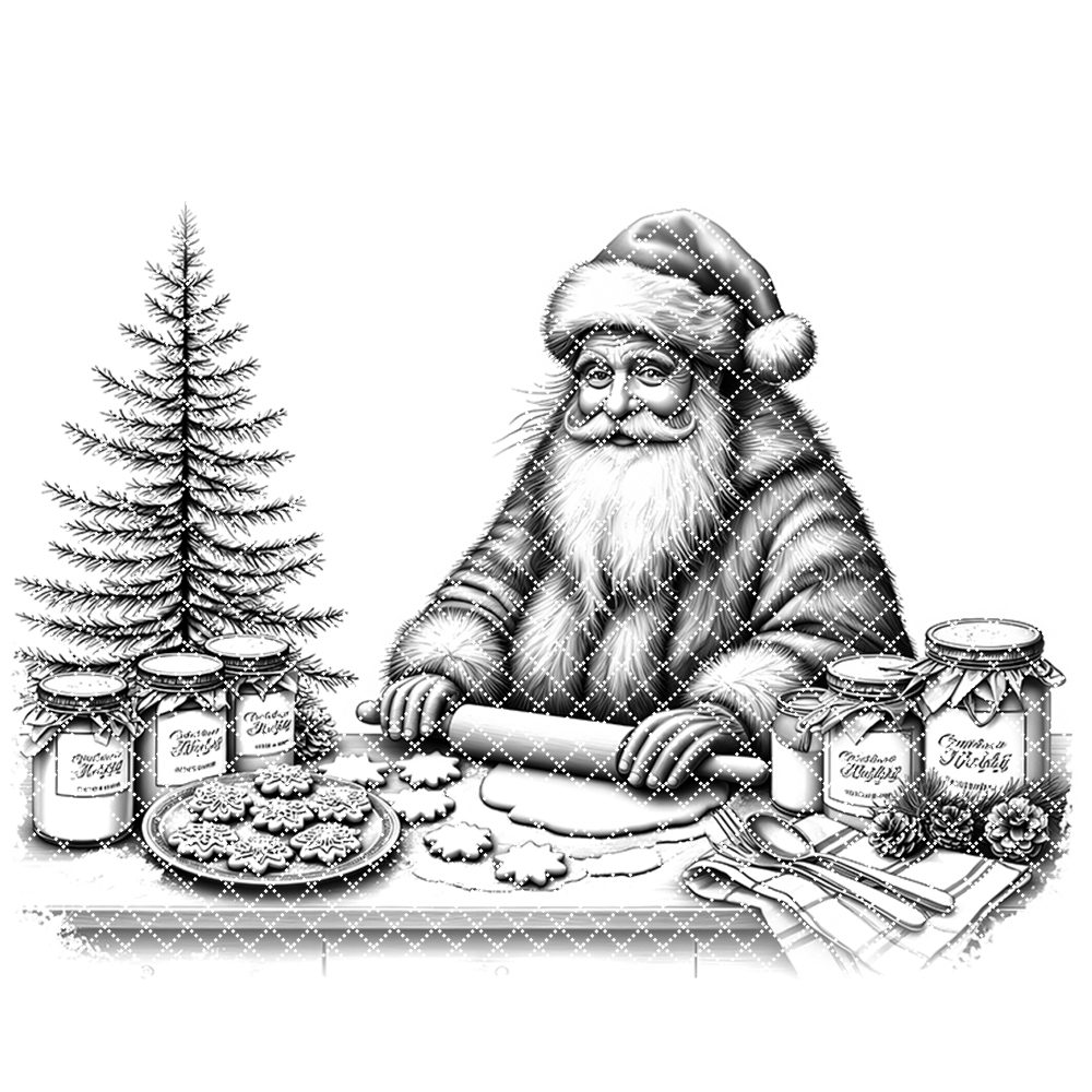Santa Baking Christmas Laser Engraving File, Charcuterie Board