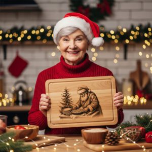 Santa Charcuterie Board Laser Engraving File, Christmas Holiday