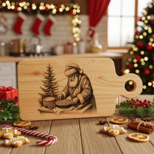 Santa Charcuterie Board Laser Engraving File, Christmas Holiday