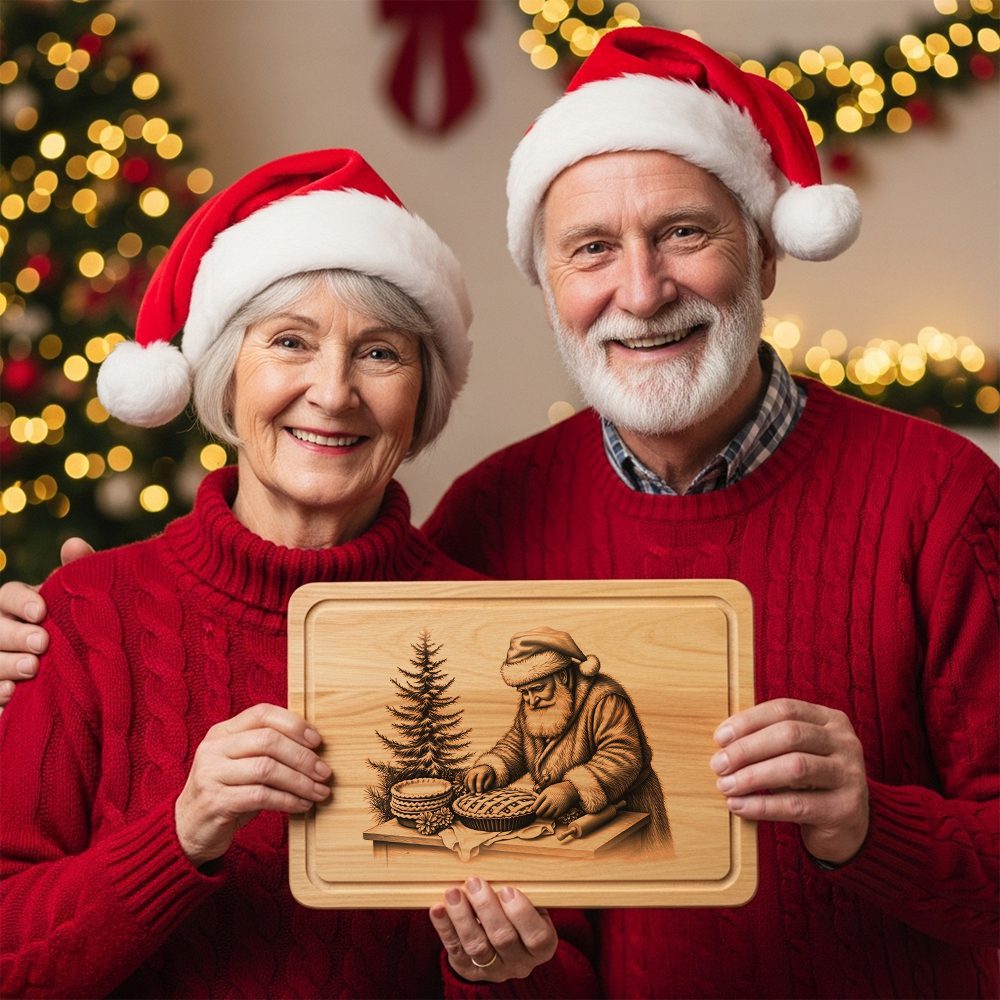 Santa Charcuterie Board Laser Engraving File, Christmas Holiday