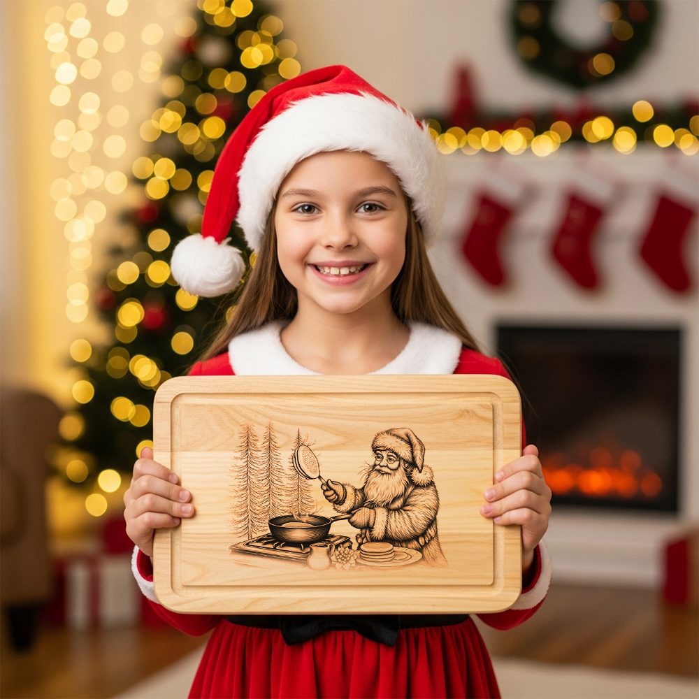 Santa Charcuterie Board Laser Engraving File, Funny Christmas