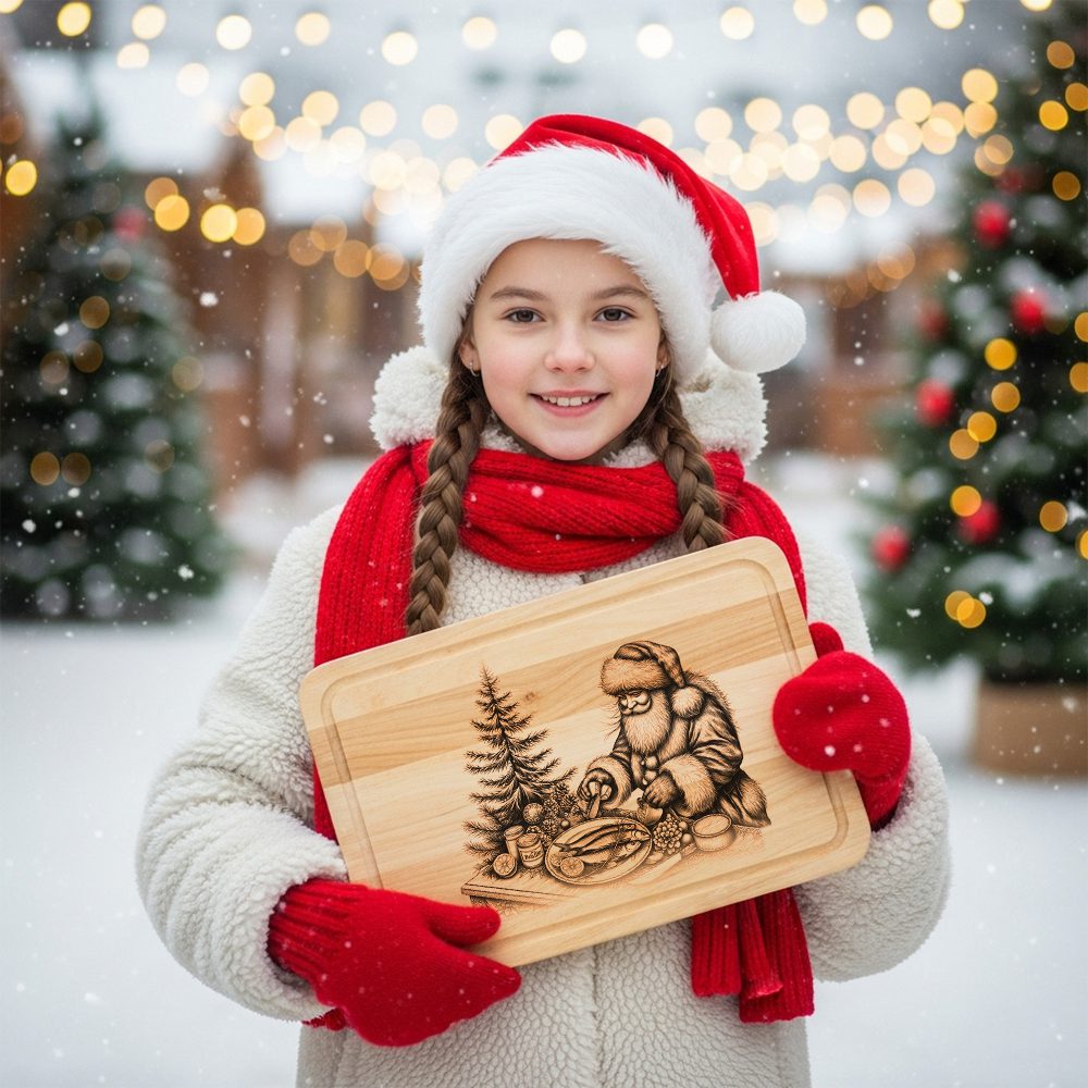 Santa Charcuterie Board Laser Engraving File, Funny Christmas