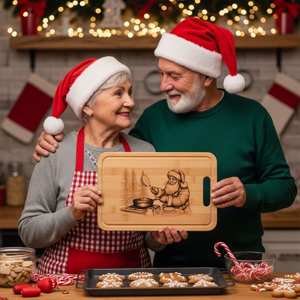 Santa Charcuterie Board Laser Engraving File, Funny Christmas