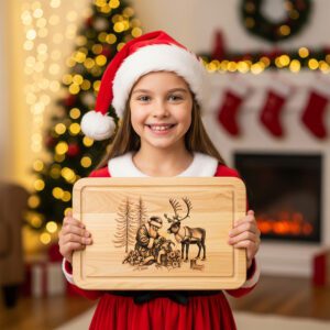 Santa Reindeer Charcuterie Board Laser Engraving File, Funny