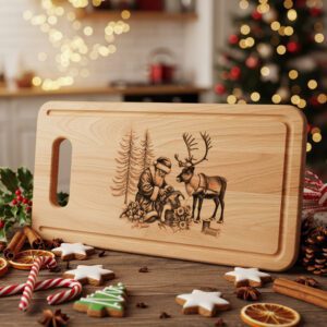 Santa Reindeer Charcuterie Board Laser Engraving File, Funny