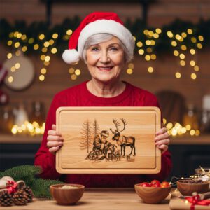 Santa Reindeer Charcuterie Board Laser Engraving File, Funny