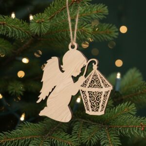 Angel Ornament Bundle, Laser Engraved Christmas Decor, Baby Memorial Designs