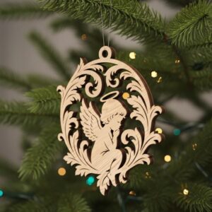 Angel Ornament Bundle, Laser Engraved Christmas Decor, Baby Memorial Designs