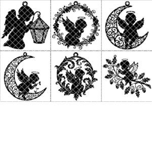 Angel Ornament Bundle, Laser Engraved Christmas Decor, Baby Memorial Designs