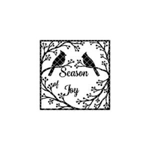 Cardinal Christmas Door Hanger, Season of Joy Front Door Sign, Laser File Decor