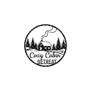 Christmas Cabin Door Hanger Digital File, Round Welcome Sign for Home Decor