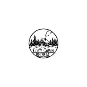 Christmas Cabin Door Hanger, Round Winter Scene Wood Sign, Holiday Home Decor