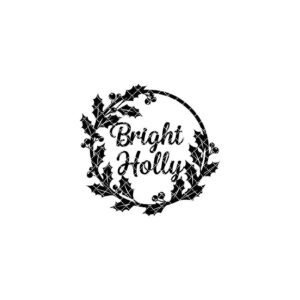 Christmas Door Hanger, Bright Holly Wreath Welcome Sign, Laser File for Cricut CNC