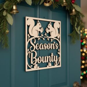 Christmas Door Hanger Bundle, 6 Round Wooden Sign Files for Holiday Decoration