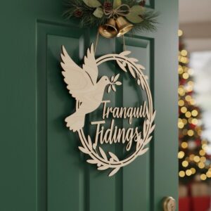Christmas Door Hanger Bundle, 6 Round Wooden Sign Files for Holiday Decoration