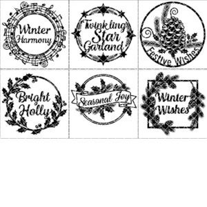 Christmas Door Hanger Bundle, Holiday Laser Files for Wooden Signs, CNC Designs