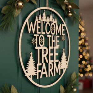 Christmas Door Hanger Bundle, Laser Files for Wooden Holiday Welcome Sign Decor