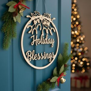 Christmas Door Hanger Bundle, Laser Files for Wooden Signs, Holiday Decor Designs