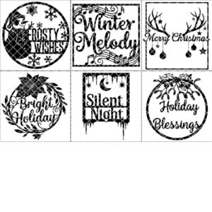 Christmas Door Hanger Bundle, Laser Files for Wooden Signs, Holiday Decor Designs