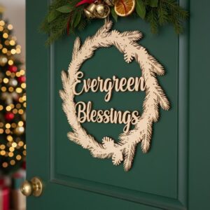 Christmas Door Hanger Bundle, Round Wooden Sign, 6 Festive Designs for Cricut